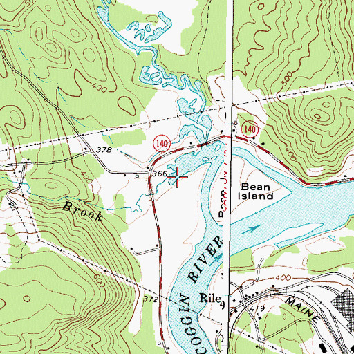 Topographic Map of Ridley Brook, ME