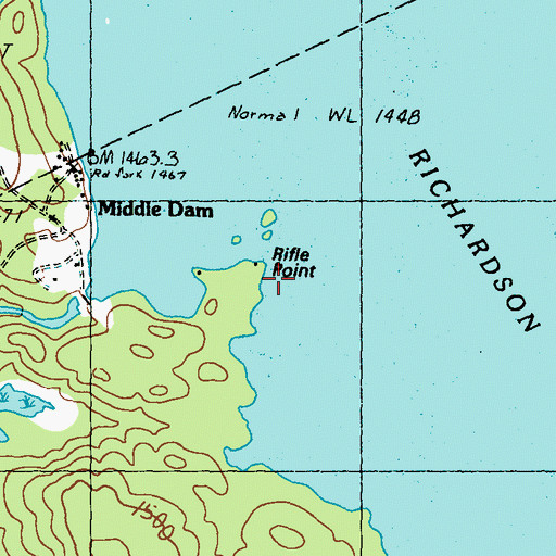 Topographic Map of Rifle Point, ME