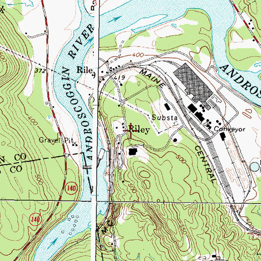 Topographic Map of Riley, ME