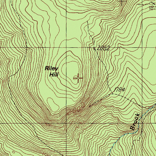 Topographic Map of Riley Hill, ME