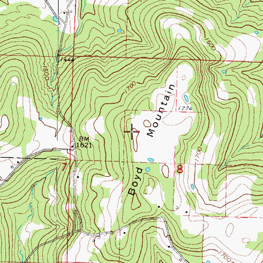 Topographic Map of Boyd Mountain, AR