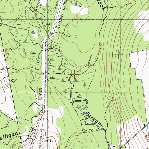Topographic Map of Ring Brook, ME