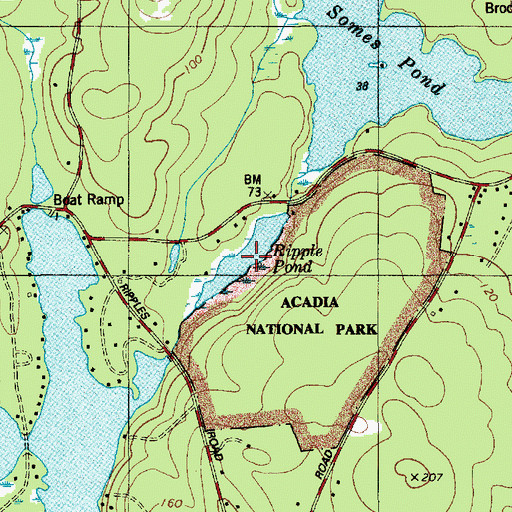 Topographic Map of Ripple Pond, ME