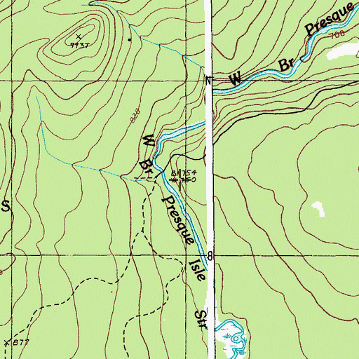 Topographic Map of Rips Dam, ME