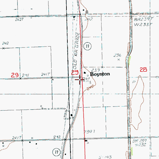 Topographic Map of Boynton, AR