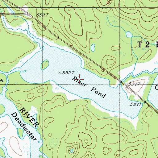 Topographic Map of River Pond, ME