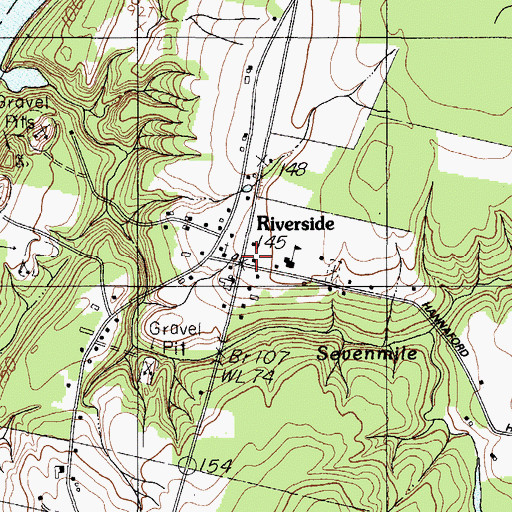 Topographic Map of Riverside, ME