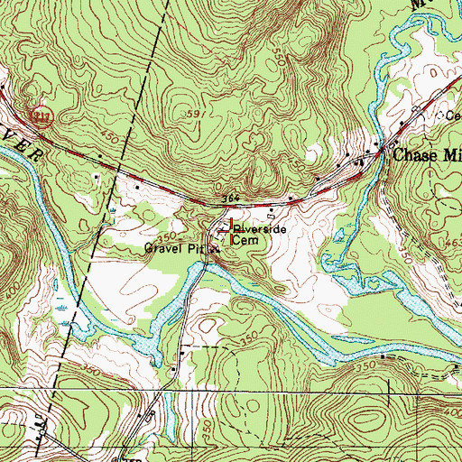 Topographic Map of Riverside Cemetery, ME