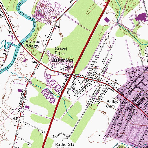 Topographic Map of Riverton, ME