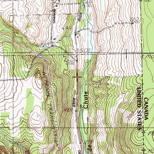 Topographic Map of Riviere des Chutes Church, ME