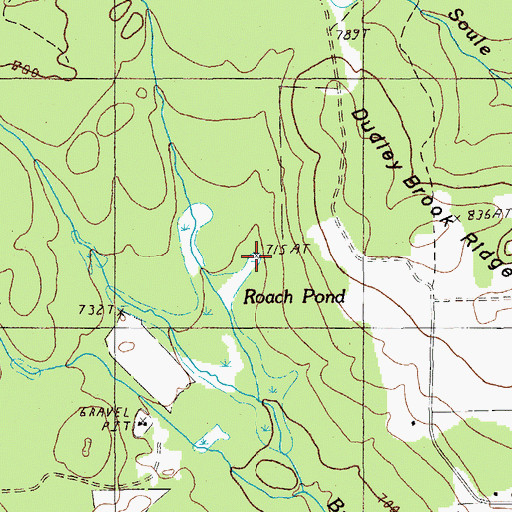 Topographic Map of Roach Pond, ME