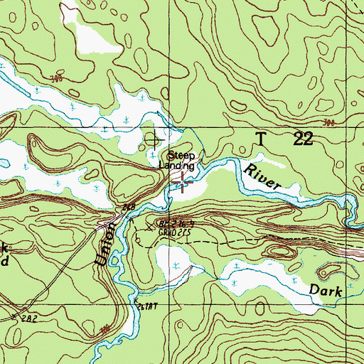 Topographic Map of Roaring Brook, ME