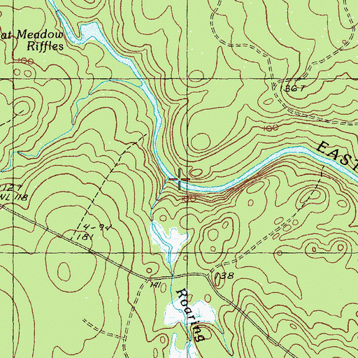 Topographic Map of Roaring Brook, ME