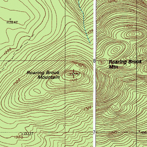 Topographic Map of Roaring Brook Mountain, ME