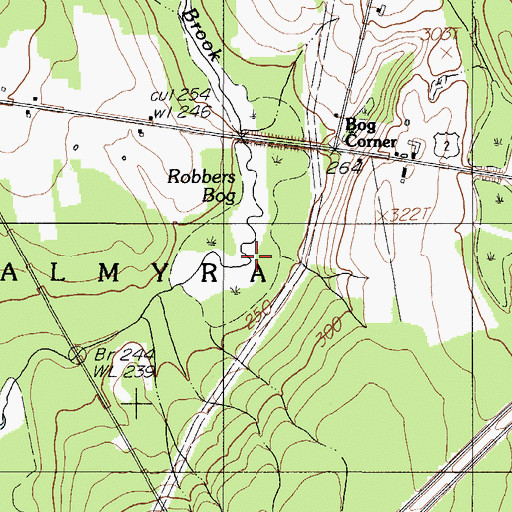 Topographic Map of Robbers Bog, ME