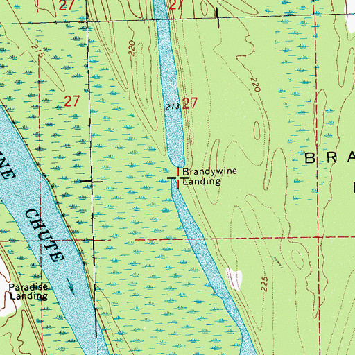 Topographic Map of Brandywine Landing, AR