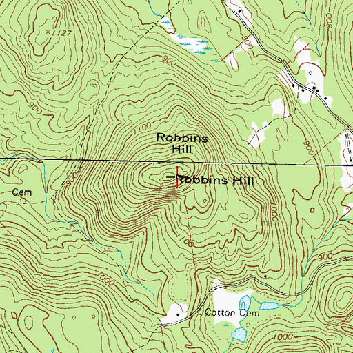 Topographic Map of Robbins Hill, ME