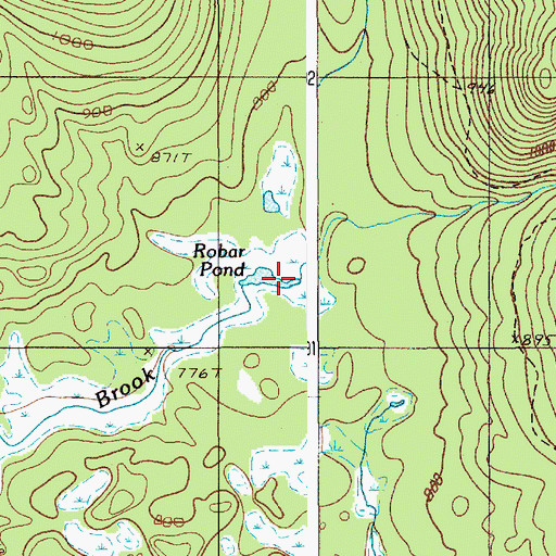 Topographic Map of Rober Pond, ME