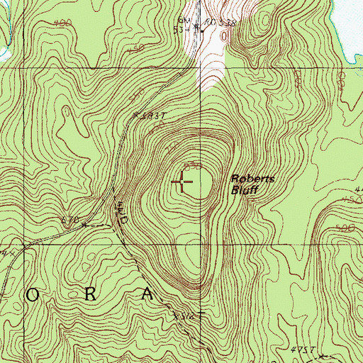 Topographic Map of Roberts Bluff, ME