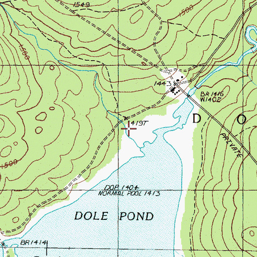 Topographic Map of Roberts Brook, ME