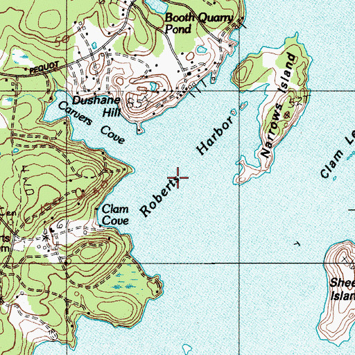 Topographic Map of Roberts Harbor, ME
