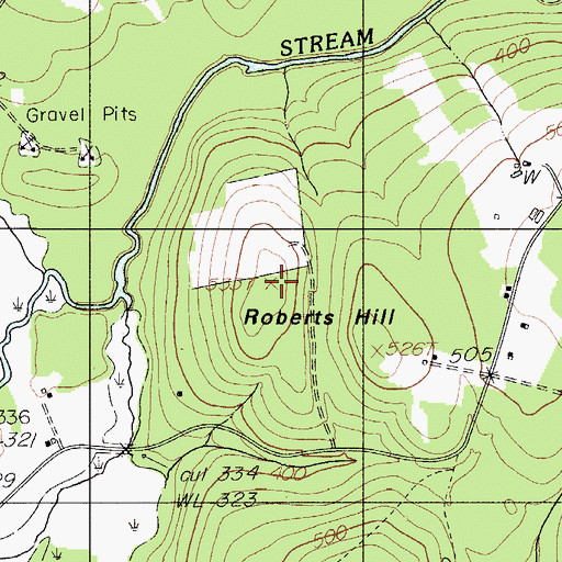 Topographic Map of Roberts Hill, ME