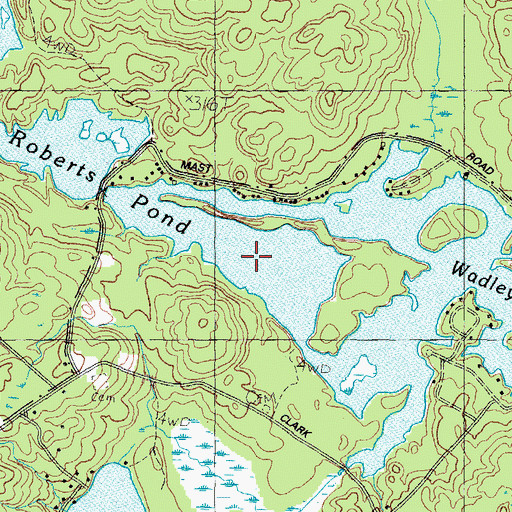 Topographic Map of Roberts Pond, ME