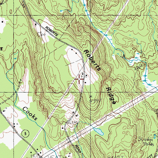 Topographic Map of Roberts Ridge, ME