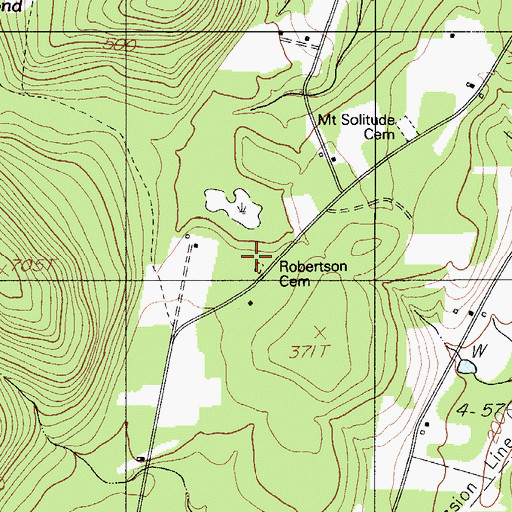 Topographic Map of Robertson Cemetery, ME