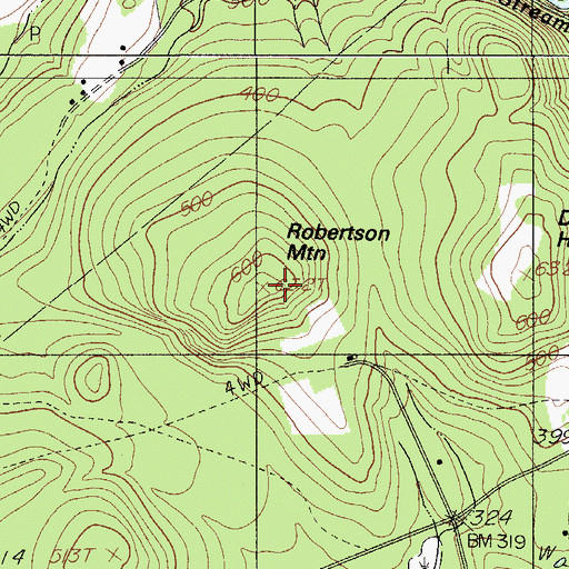 Topographic Map of Robertson Mountain, ME