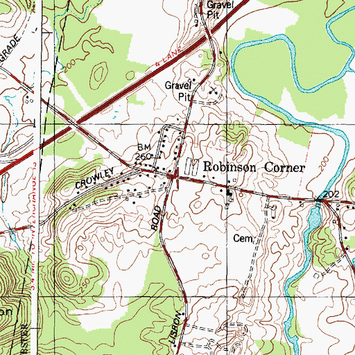 Topographic Map of Robinson Corner, ME