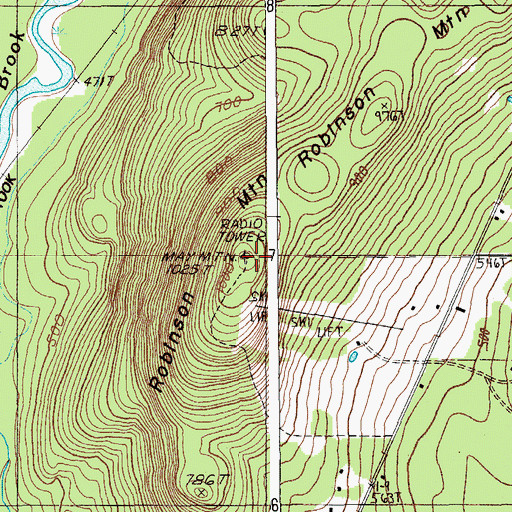 Topographic Map of Robinson Mountain, ME
