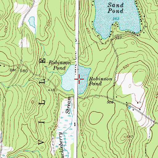 Topographic Map of Robinson Pond, ME