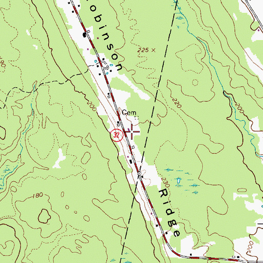 Topographic Map of Robinson Ridge, ME