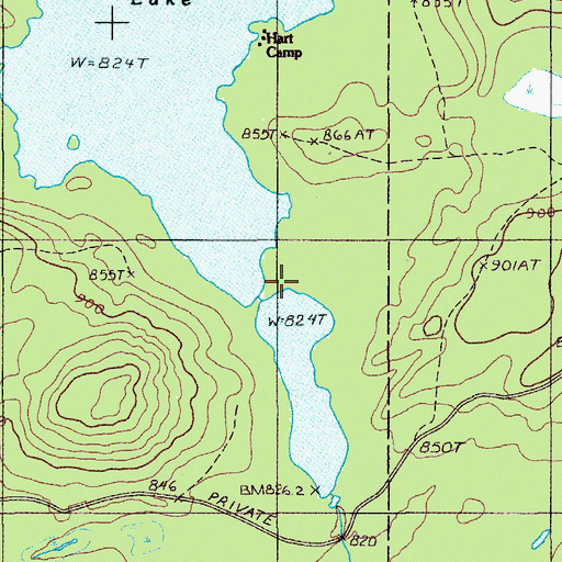 Topographic Map of Rock Dam, ME