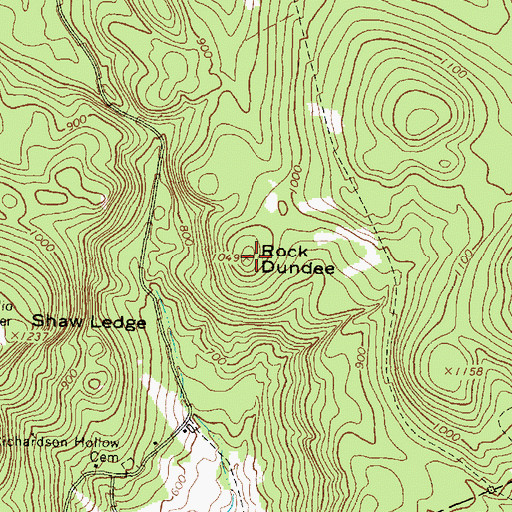Topographic Map of Rock Dundee, ME