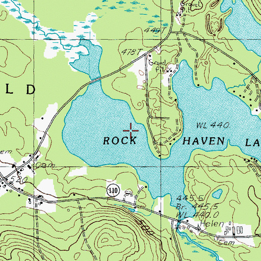 Topographic Map of Rock Haven Lake, ME