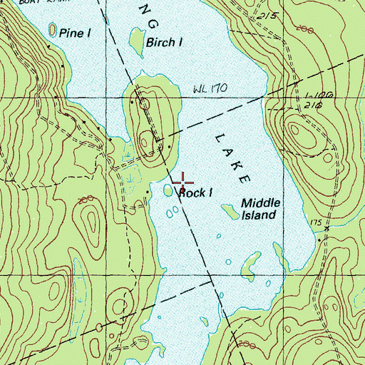 Topographic Map of Rock Island, ME