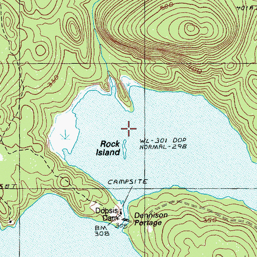 Topographic Map of Rock Island, ME