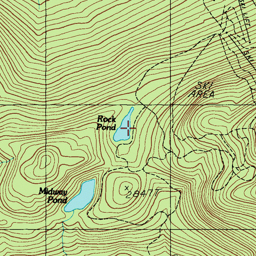 Topographic Map of Rock Pond, ME