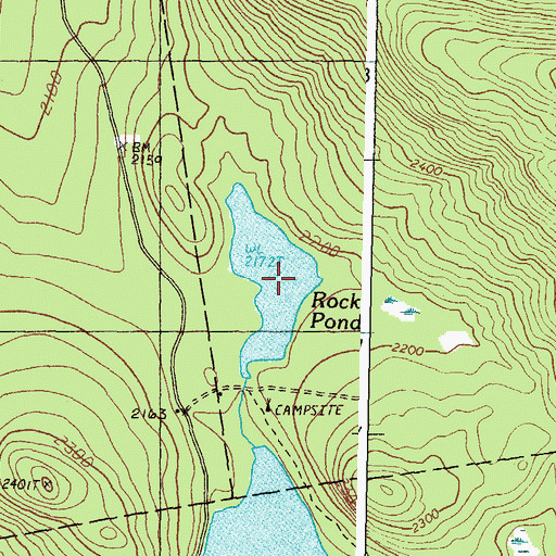 Topographic Map of Rock Pond, ME