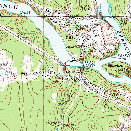 Topographic Map of Rockabema Stream, ME