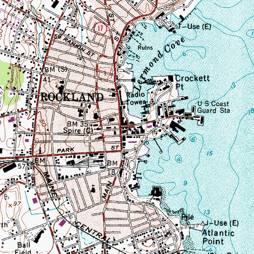 Topographic Map of Rockland, ME