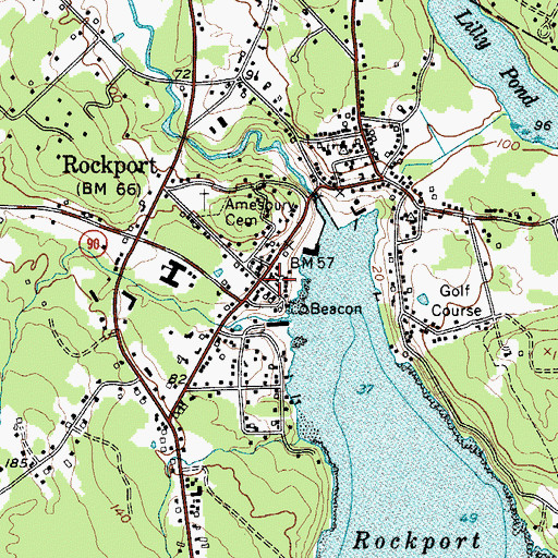 Topographic Map of Rockport, ME