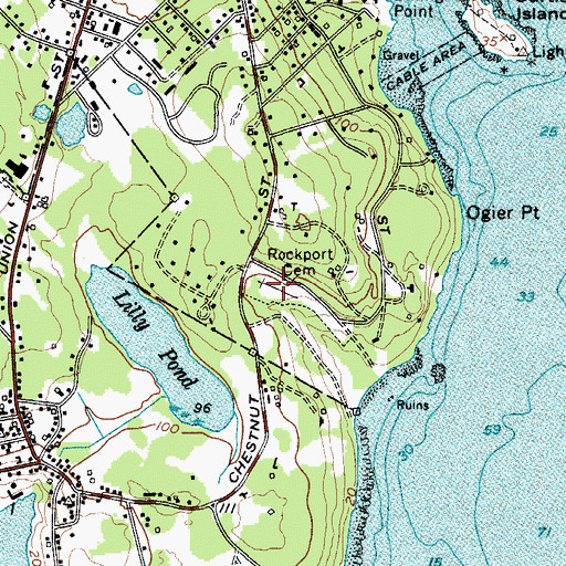 Topographic Map of SeaView Cemetery, ME