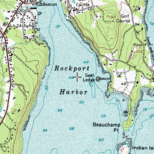 Topographic Map of Rockport Harbor, ME