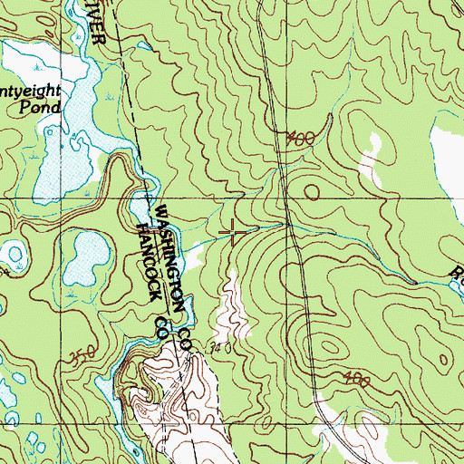 Topographic Map of Rocky Brook, ME