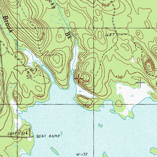 Topographic Map of Rocky Brook, ME