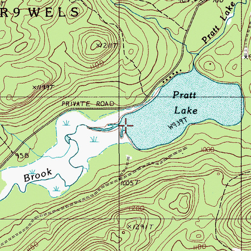 Topographic Map of Rocky Brook, ME