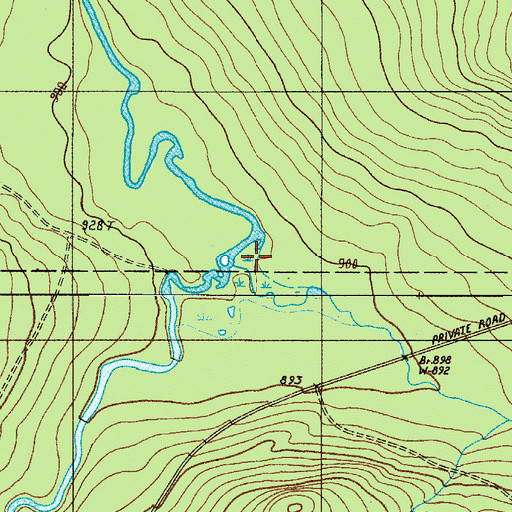 Topographic Map of Rocky Brook, ME